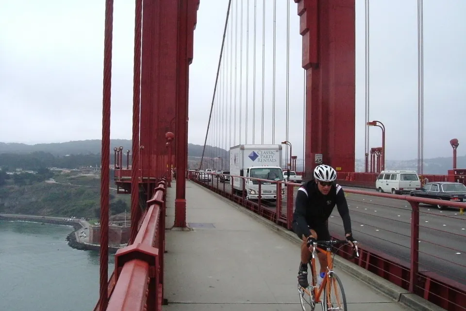 Bicycling across the Golden Gate Bridge
